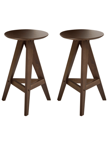 Beliani 2-tlg Hocker AROMA in Braun
