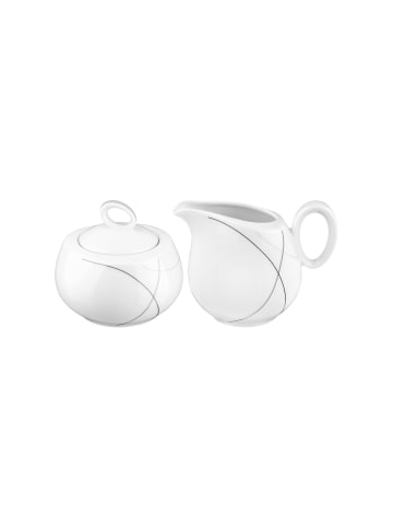 Seltmann Weiden 2er Set Milch- und Zucker-Set Trio Highline in Weiß-Grau in weiß-grau