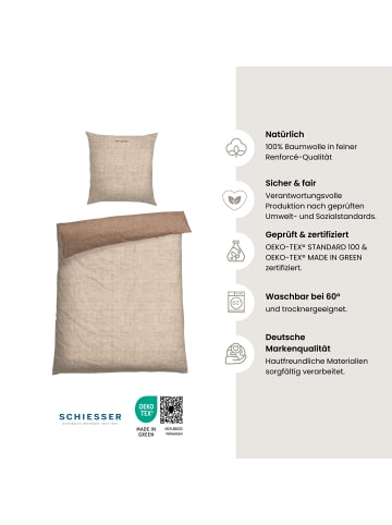 Schiesser Renforcé Bettwäscheset Doubleface in Sand