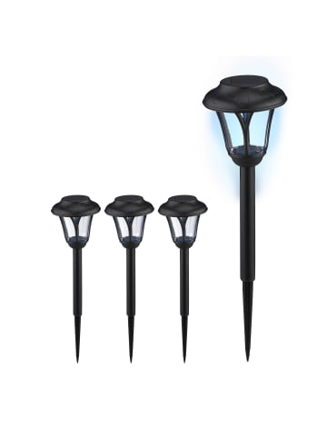 relaxdays 4 x Solarlampe in Schwarz