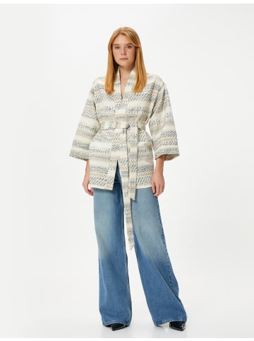 KOTON Kimono in Beige Gemustert