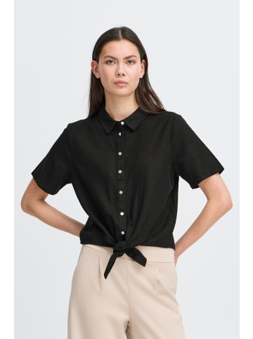 ICHI Hemd kurzarm IHLINNO Loose fit in Black