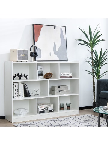 COSTWAY Bücherregal mit 8 Fächern in Weiß