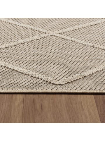 KADIMA DESIGN Teppich Outdoor Flachgewebe Berber-Muster Polypropylen Terrasse in Beige