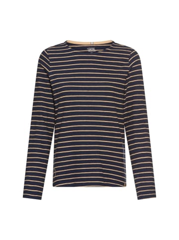 Camel Active Langarm-T-Shirt aus Bio-Baumwolle in Blau gestreift