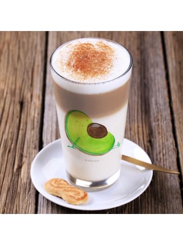 Mr. & Mrs. Panda Latte Macchiato Glas Avocado Schwangerschaft oh... in Transparent