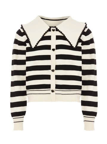 NAEMI Damen Cardigan in Weiss Schwarz