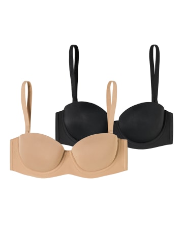 Schiesser Bügel-BH Bandeau mit Schale - Unique Micro in maple-schwarz