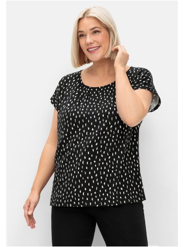 sheego Shirt in schwarz gemustert