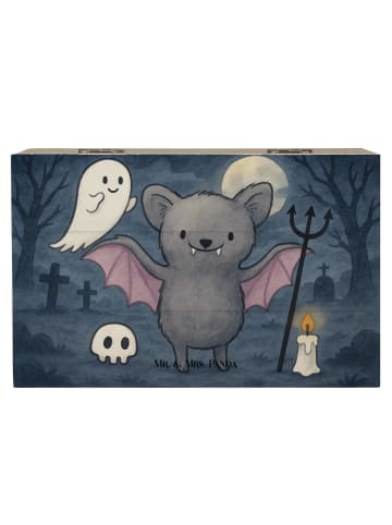 Mr. & Mrs. Panda Holzkiste Fledermaus Dracula Design ohne Spruch in Weiß