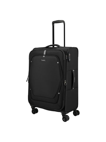 travelite Umbria - 4-Rollen-Trolley M 67 cm erw. (schwarz) in schwarz