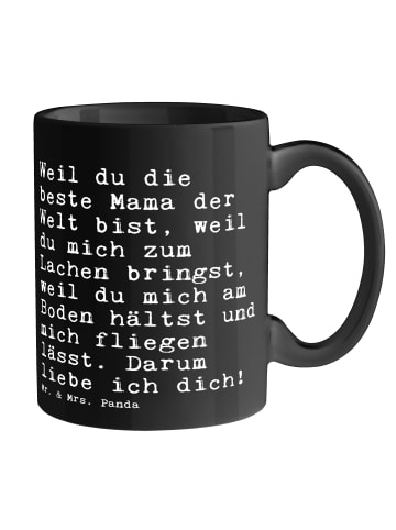 Mr. & Mrs. Panda Kaffeetasse Weil du die beste... mit Spruch in Schwarz