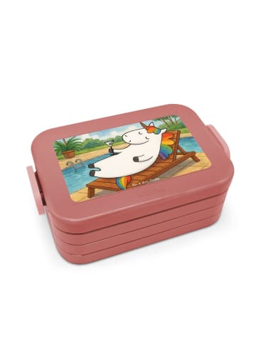 Mr. & Mrs. Panda Bento Box Einhorn Blümchentail Design ohne Spruch in Rot Pastell