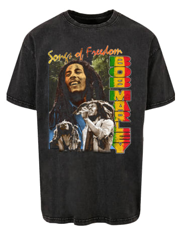 F4NT4STIC Oversize T-Shirt Bob Marley Freedom Vintage Reggae Music in schwarz