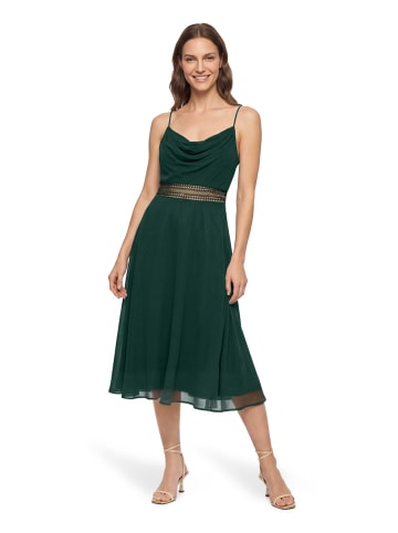 Vera Mont Cocktailkleid mit Wasserfallausschnitt in Dark Moss