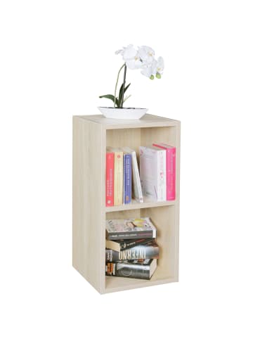 KADIMA DESIGN Bücherregal Praktisch | Sonoma-Dekor, 2 Böden, 30x60x30cm in Beige