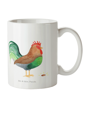 Mr. & Mrs. Panda Plastikbecher Hahn Korn ohne Spruch in Weiß
