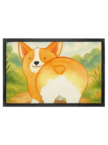 Mr. & Mrs. Panda Fußmatte Corgi Po Design ohne Spruch in Weiß