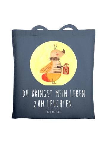 Mr. & Mrs. Panda Schultertasche Glühwürmchen mit Spruch in Indigo Blue