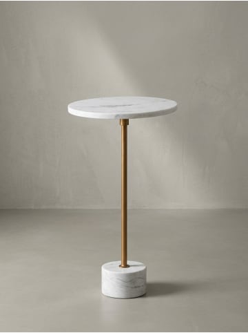 KADIMA DESIGN Beistelltisch Echter Marmor Metall 30x30x55,5 cm Anstelltisch