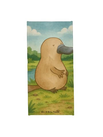 Mr. & Mrs. Panda Strandtuch Schnabeltier Mut Design ohne Spruch in Weiß