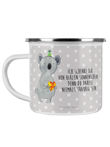 Mr. & Mrs. Panda Kaffeetasse Koala Geschenk mit Spruch in Grau Pastell