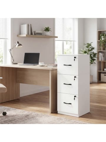 VASAGLE Aktenschrank Custos in Weiß - (B)41 x (H)103.1 x (T)40 cm