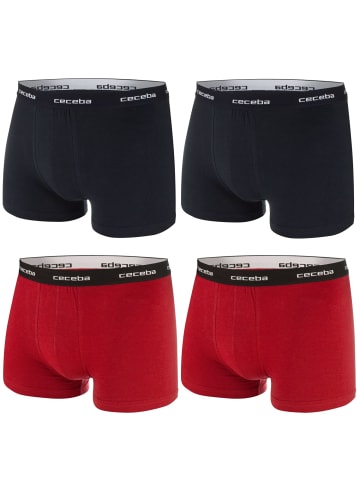 CECEBA Boxershorts 4er Pack in Schwarz / rot