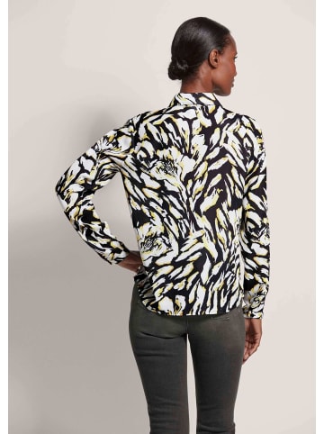 MADELEINE Hemdbluse mit Unikat-Print in schwarz / multicolor