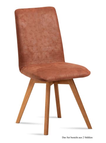 58 aufm Kessel ESSZIMMERSTUHL (2er-Set) Dilga 47x92x60 Schwarz/Cognac