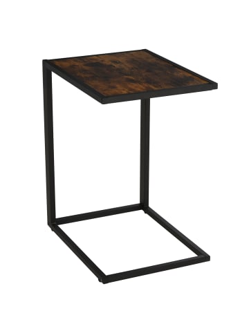 HOMCOM Beistelltisch-40,6L x 50,8B X 64,2H cm-Rustikal-Braun+Schwarz