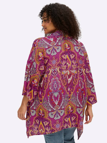 sheego by Joe Browns Blusenjacke in magenta-lila-gemustert