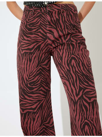KOTON Hose in Bordo Gemustert