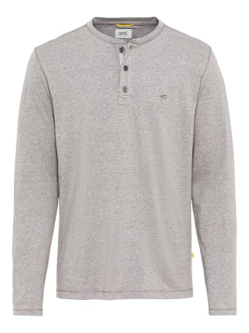 Camel Active Langarm Henleyshirt aus nachhaltigen Baumwollmix in Grau