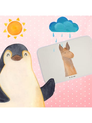 Mr. & Mrs. Panda Badteppich Lamakopf Genervt ohne Spruch in Weiß