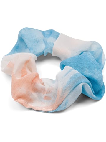 styleBREAKER Scrunchie Haargummi in Blau-Orange