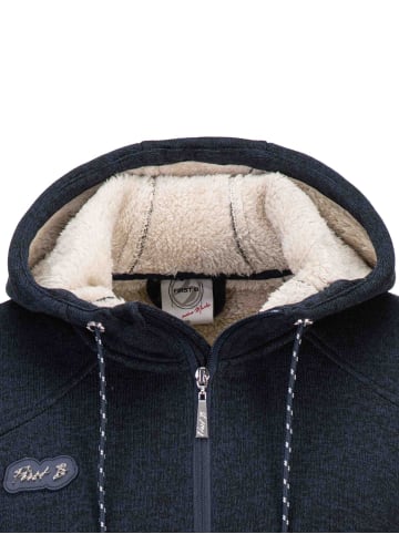 First B First B Da.Strickfleece3/4Mantel Chima in navy melange