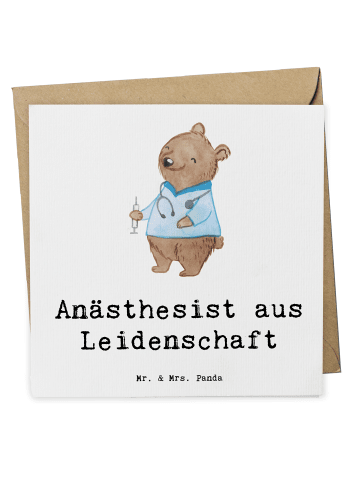 Mr. & Mrs. Panda Klappkarte Anästhesist Leidenschaft mit Spruch in Weiß