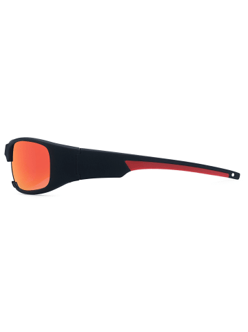 styleBREAKER Sport Sonnenbrille in Schwarz-Rot / Orange-Rot verspiegelt