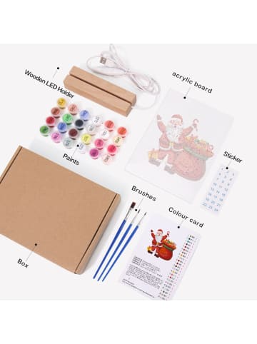 ARTNANAS DIY Malset Weihnachtsfreude mit LED Sockel