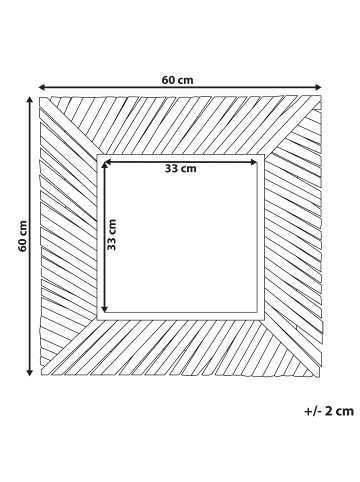 Beliani Wandspiegel KANAB in Braun - (W) 60 x (H) 60 x (L) 5 cm