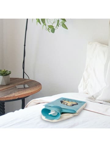 Mr. & Mrs. Panda Wärmekissen Pinguin umarmen mit Spruch in Eisblau