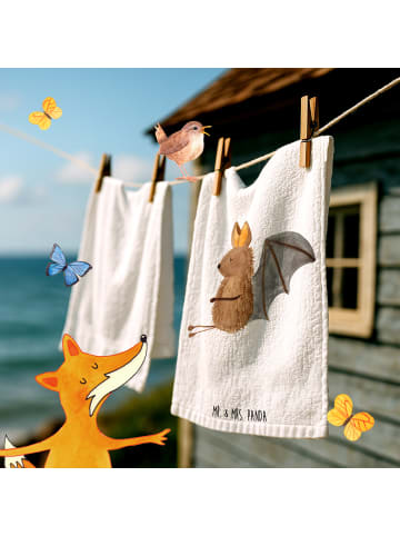 Mr. & Mrs. Panda Handtuch Fledermaus Sitzen ohne Spruch in Weiß