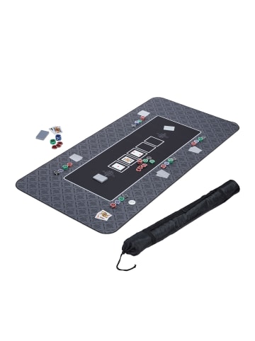 relaxdays Pokermatte in Schwarz - (B)180 x (T)90 cm