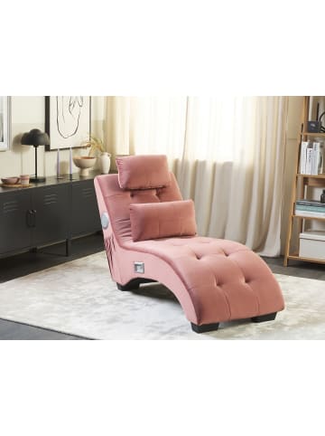 Beliani 2-tlg Chaiselongue SIMORRE in Rosa/Schwarz/Silber symmetrisch