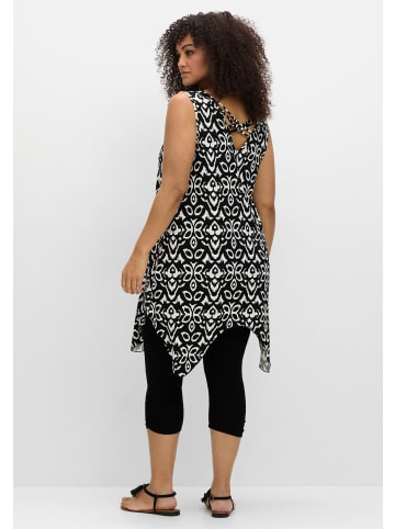 sheego Top und Leggings in schwarz-weiß