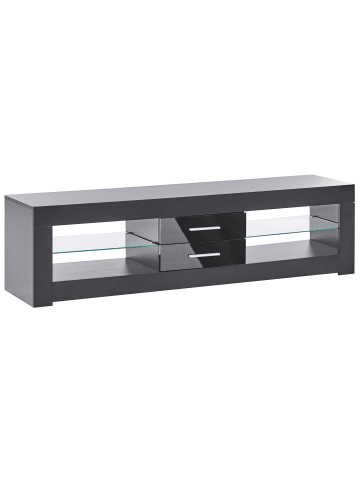 Beliani TV-Schrank ESQUIMALT in Schwarz/Silber - (W) 150 x (H) 40 x (L) 35 cm