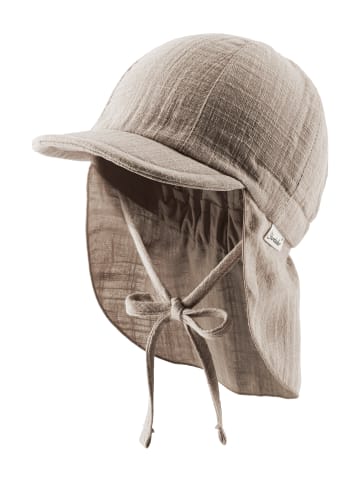 Sterntaler Schirmmütze mit Nackenschutz uni in taupe