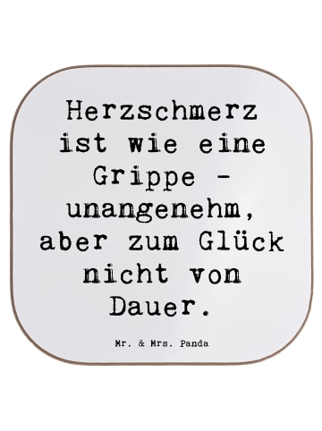 Mr. & Mrs. Panda gläseruntersetzer Spruch Herzschmerz Grippe mit... in Weiß