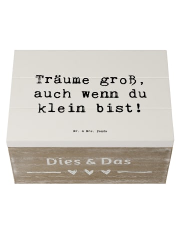 Mr. & Mrs. Panda Kiste Spruch Alleine schlafen lernen mit Spruch in Weiß